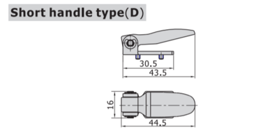 M5D11006T AIRTAC MANUAL VALVES, M5 SERIES SHORT HANDLE TYPE<BR>4 WAY 2 POSITION - 5 PORT, 1/8" NPT PORTS